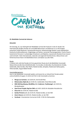 23. Bielefelder Carnival Der Kulturen Atmosfair Am Samstag, 15. Juni