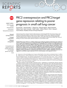 PRC2 Overexpression and PRC2-Target Gene Repression Relating to Poorer Prognosis in Small Cell Lung Cancer