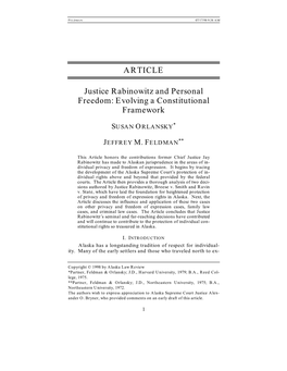 ARTICLE Justice Rabinowitz and Personal Freedom