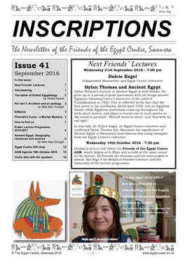 The Newsletter of the Friends of the Egypt Centre, Swansea