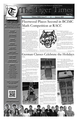 Fleetwood Places Second in BCIMC Math Competition at RACC School