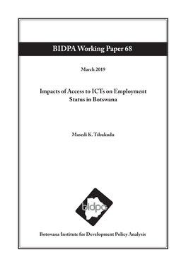 BIDPA Working Paper 68