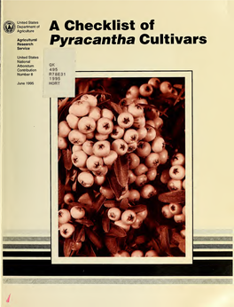 A Checklist of Pyracantha Cultivars