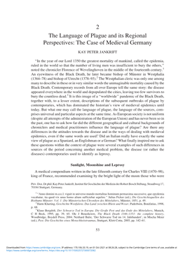 2 the Language of Plague and Its Regional Perspectives: the Case of Medieval Germany