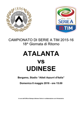 ATALANTA Vs UDINESE