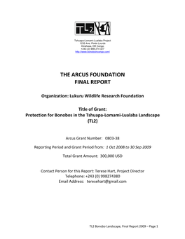 The Arcus Foundation Final Report