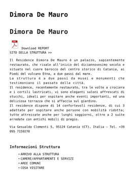 Dimora De Mauro,SIRA RESORT &#8211