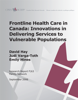 Canadian Policy Research Networks Inc