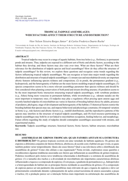 Tropical Tadpole Assemblages: Which Factors Affect Their Structure and Distribution?