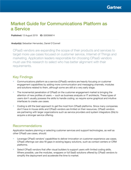 Market Guide for Communications Platform As a Service