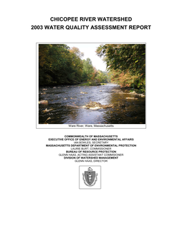 Chicopee River Watershed 2003 Water Quality Assessment Report