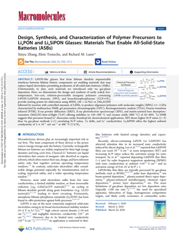 Design, Synthesis, and Characterization of Polymer