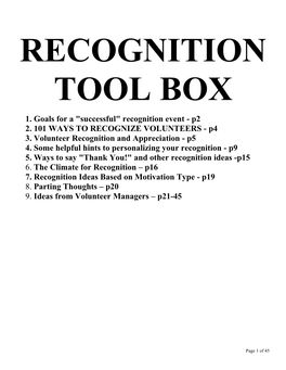 Recognition Toolbox