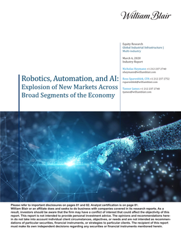 Robotics, Automation, and AI: Rsparenblek@Williamblair.Com