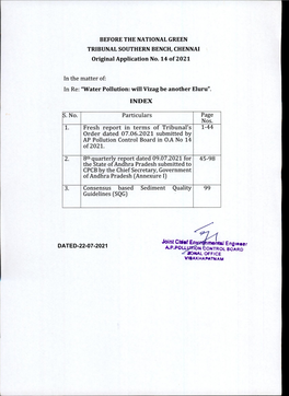 Report Filed by AP-PCB in OA No 14 of 2021(SZ)