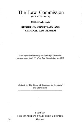 Report on Conspiracy and Criminal Law Reform
