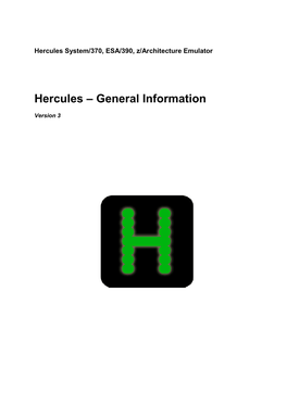 Hercules – General Information