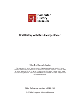Oral History with David Morgenthaler