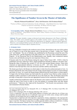 The Significance of Number Seven in the Theater of Sabratha