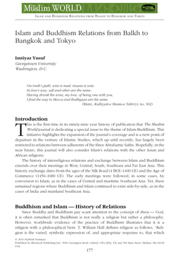 Special Issue on Islam and Buddhism