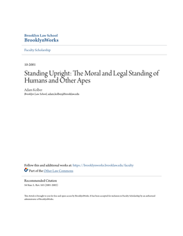 The Moral and Legal Standing of Humans and Other Apes