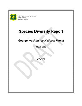 Species Diversity Report