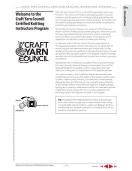 Certified Knitting Instructors Program Handbook