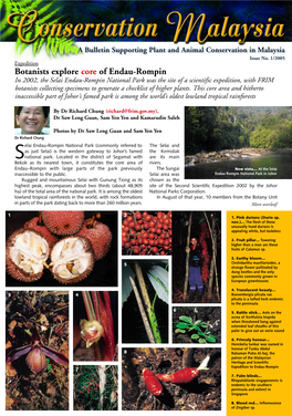 Botanists Explore Core of Endau-Rompin