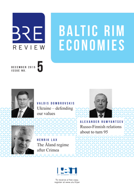 Baltic Rim Economies 5/2015
