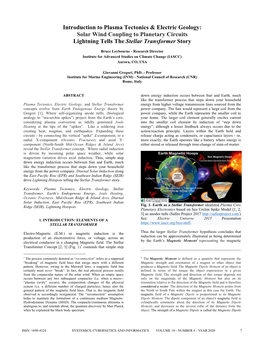 Introduction to Plasma Tectonics & Electric Geology: Solar Wind