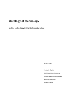 Ontology of Technology