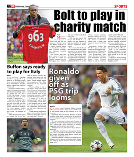 Ronaldo Given Off As PSG Trip Looms