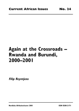 Again at the Crossroads – Rwanda and Burundi, 2000–2001