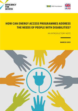 How Can Energy Access Programmes Address the Needs of People with Disabilities?