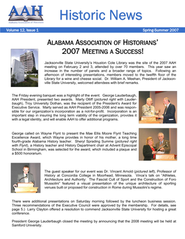 AAH Spring Summer 2007 Newsletter