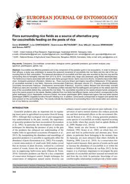 Flora Surrounding Rice Fields As a Source of Alternative Prey For