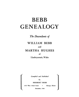 Bebb Genealogy