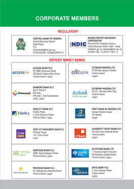 Corporate Members of the Chartered Institute of Bankers Of