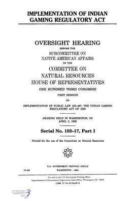 Oversight Hearing