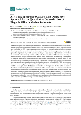 ATR-FTIR Spectroscopy, a New Non-Destructive Approach for the Quantitative Determination of Biogenic Silica in Marine Sediments