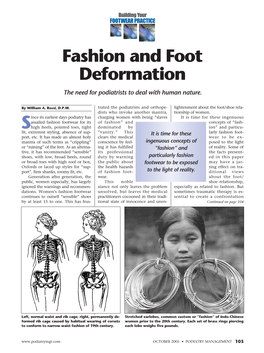 Fashion and Foot Deformation the Need for Podiatrists to Deal with Human Nature