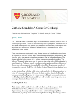 Catholic Scandals: a Crisis for Celibacy?