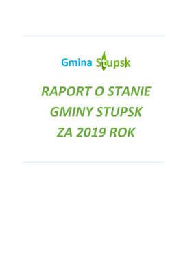 Raport O Stanie Gminy Stupsk Za 2019 Rok