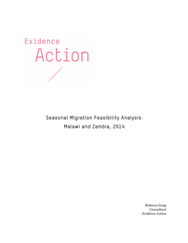 Seasonal Migration Feasibility Analysis: Malawi and Zambia, 2014