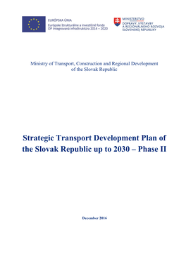 Strategic Transport Development Plan of the Slovak Republic up to 2030 – Phase II