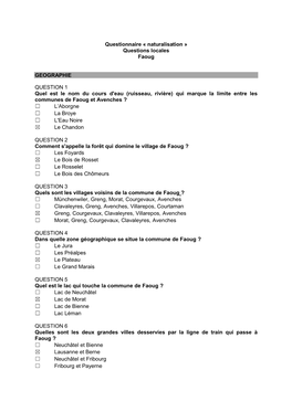 Naturalisation » Questions Locales Faoug