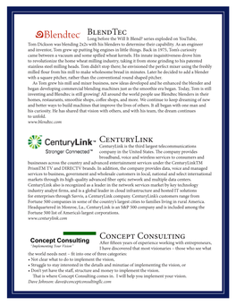 Blendtec Centurylink Concept Consulting