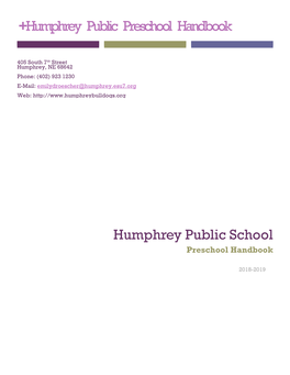 Handbook Preschool Updated