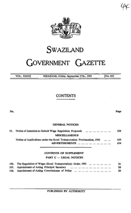 Swaziland (Government (Gazette