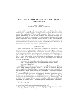 The Reasonable Effectiveness of Model Theory in Mathematics